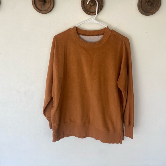 Aerie oversized coziest desert sweatshirt camel brown size XS - Picture 9 of 10